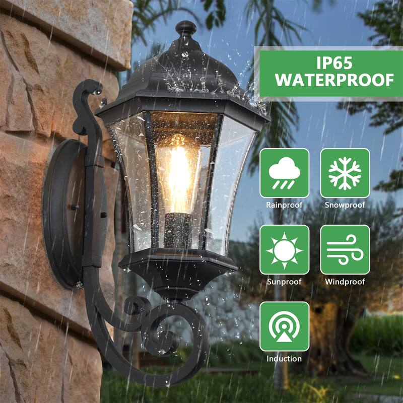 Outdoor Waterproof Glass Retro Wall Lamp(2 Pack)