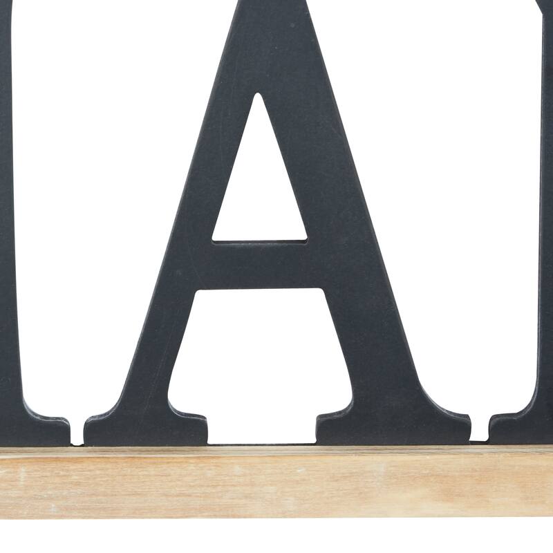Black Wood Traditional Wall Decor 10 x 48 x 1
