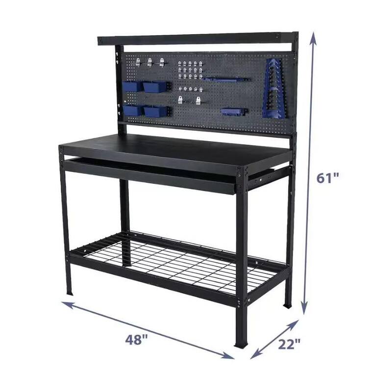 Tools Cabinet Work Table with Metal Top and 1-Drawer