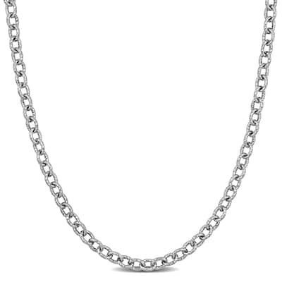 Miadora 3.3 mm Rolo Necklace in 14k White Gold - 16 in