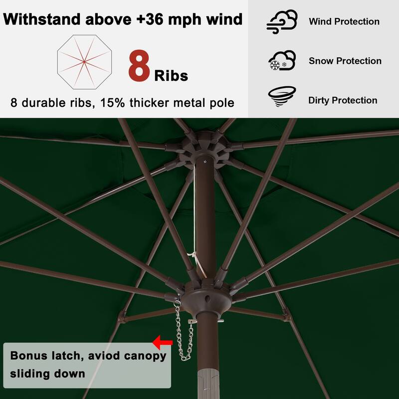 ABCCANOPY 9FT Outdoor Table Market Umbrella Tilt and Crank for Garden
