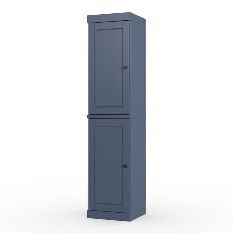100% Solid Wood Tall Freestanding Bathroom Linen Cabinet with Doors, Adjustable Shelves, Modular Storage, 16.5" W x 71.5" H