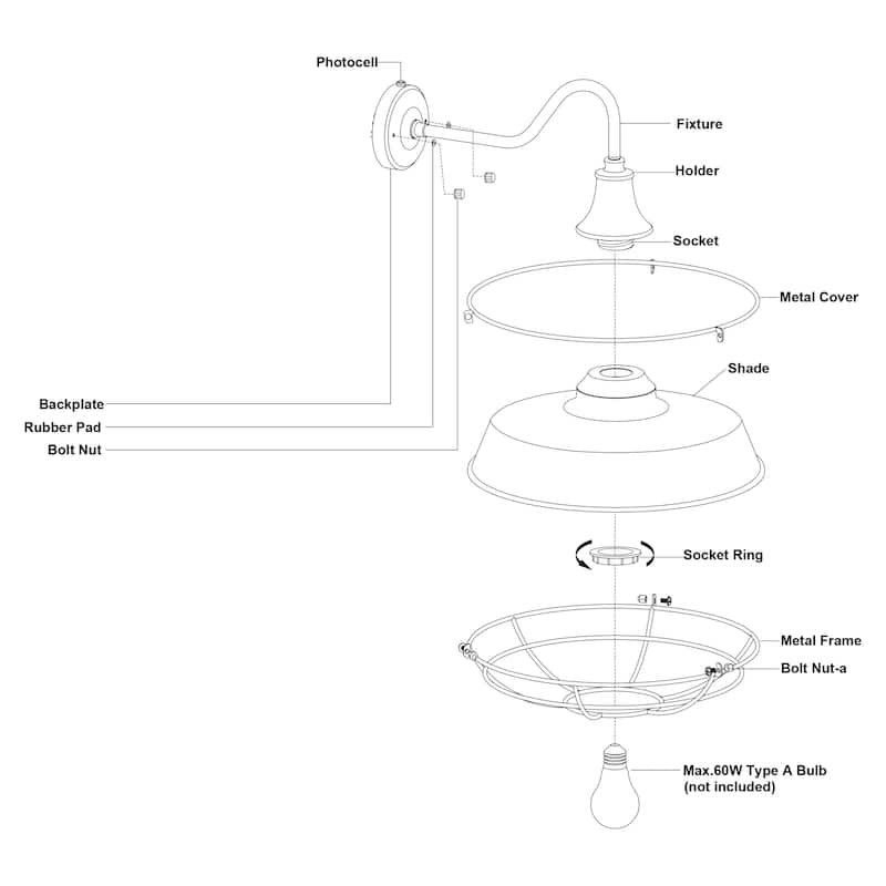 Dorado 1 Light Dusk to Dawn Bronze Industrial Outdoor Wall Barn Lantern with Metal Cage Cover - 9-in W x 10.25-in H x 13.75-in D