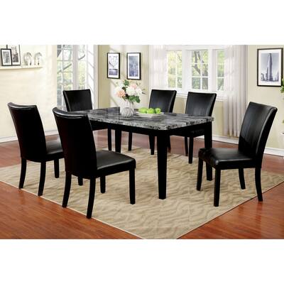 Furniture of America Mis Contemporary Black 7-piece Dining Set