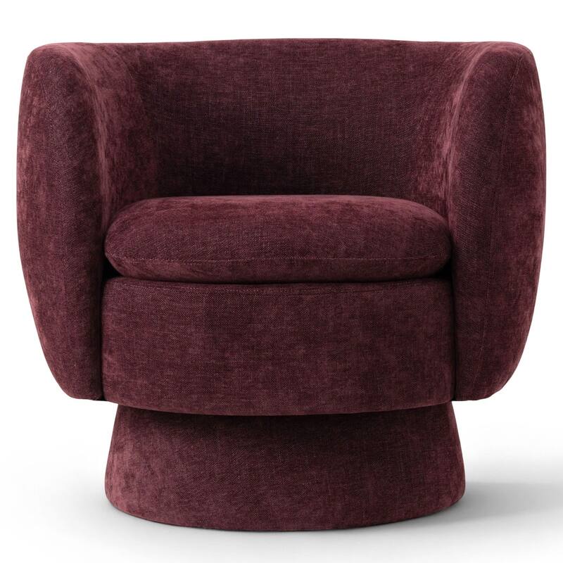 Upholstered Swivel Barrel Accent Chairs(Set of 2)