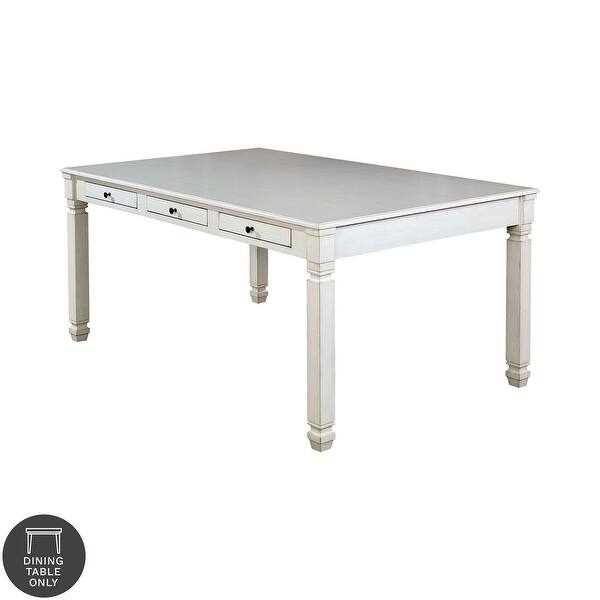 slide 3 of 9, Furniture of America Timm Contemporary White 66-inch Dining Table Antique White
