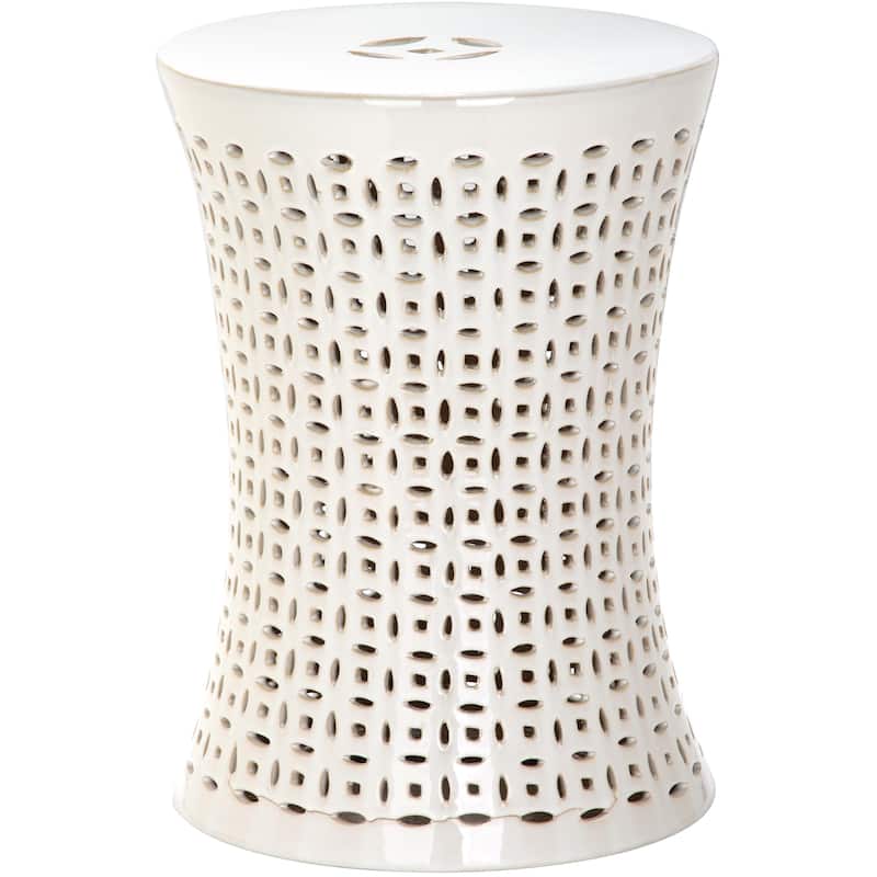 SAFAVIEH Lissi White Ceramic Decorative Garden Stool