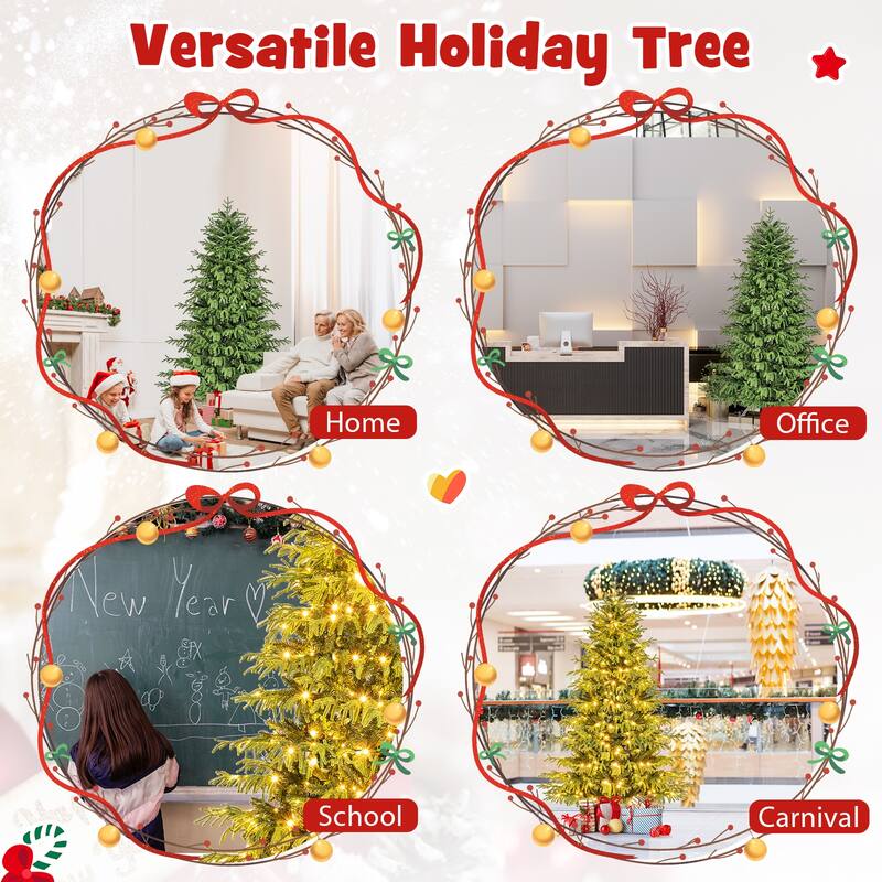 Costway 6/7/8 FT Artificial Christmas Tree with 270 LED Lights, 746 - See Details