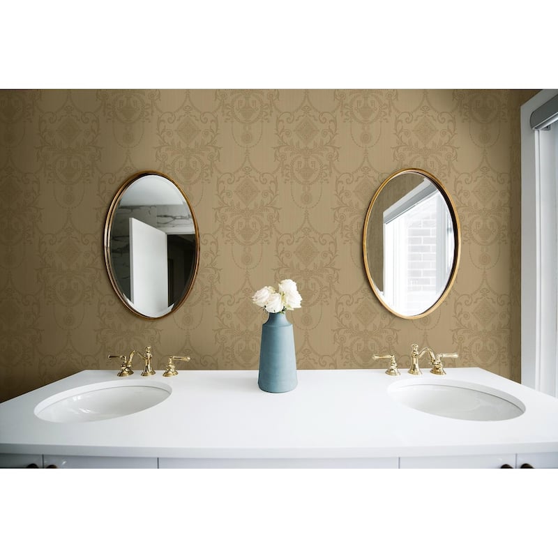 Seabrook Designs Chantilly Chandelier Unpasted Wallpaper