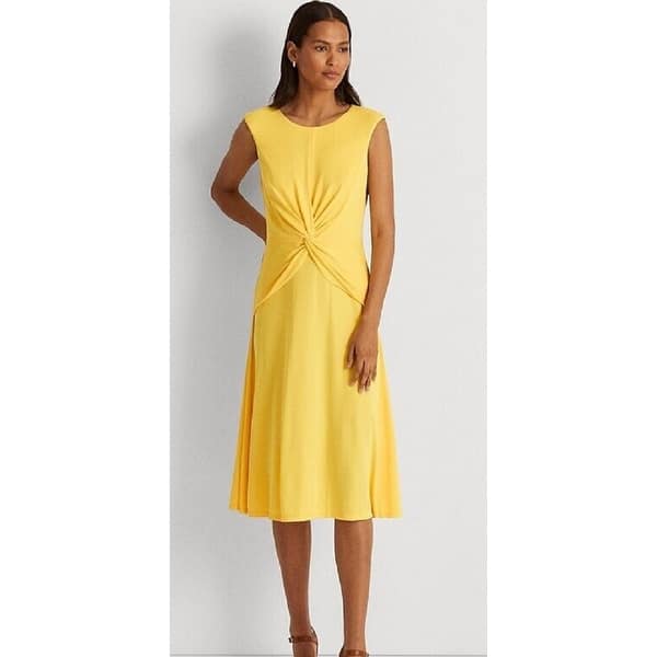 Ralph Lauren Women's Twist Front Jersey Dress Yellow Size 4 - Bed Bath &  Beyond - 40626127