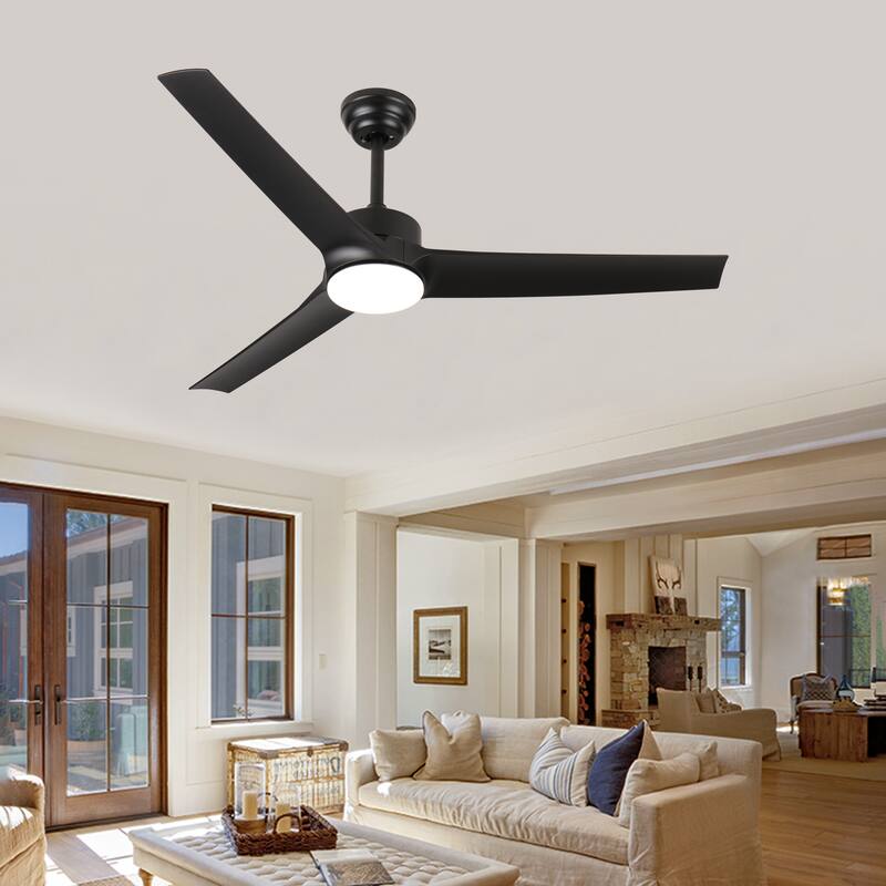 Farmhouse 52 Inch Reversible Ceiling Fan with Light, Smart DC Remote Control Ceiling Fan, 6-Speeds