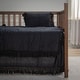 preview thumbnail 1 of 4, Rizzy Home Tatum Solid Crib Skirt Black - 26" X 51"