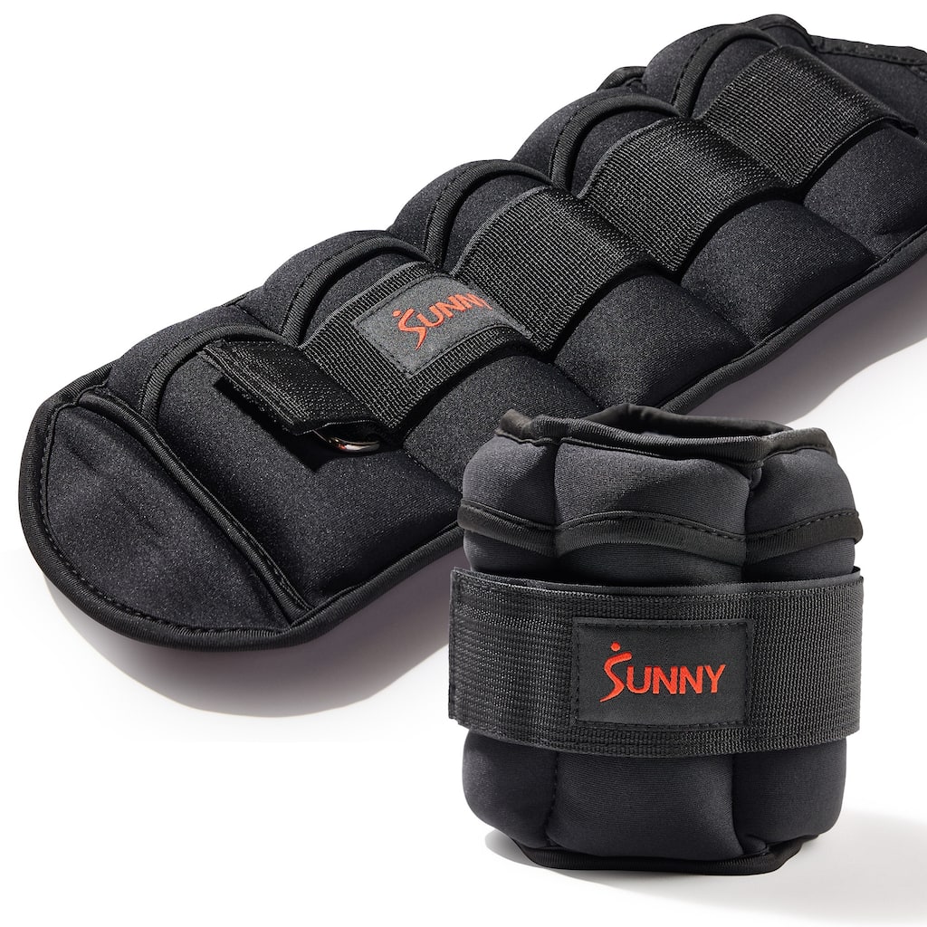 Sunny Health & Fitness Adjustable Ankle Weight 5-Pound (Pair) - SF-WA02-BK - Black