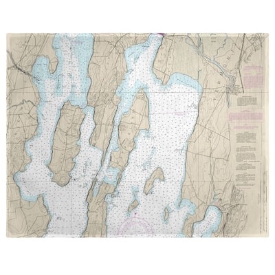 North Hero Island, VT Nautical Map Place Mat Set of 4