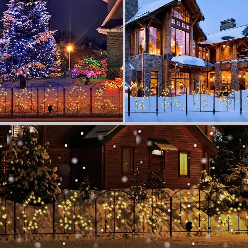 10 PCS Christmas Decoration Fence with Solar String Light - 10-PCS
