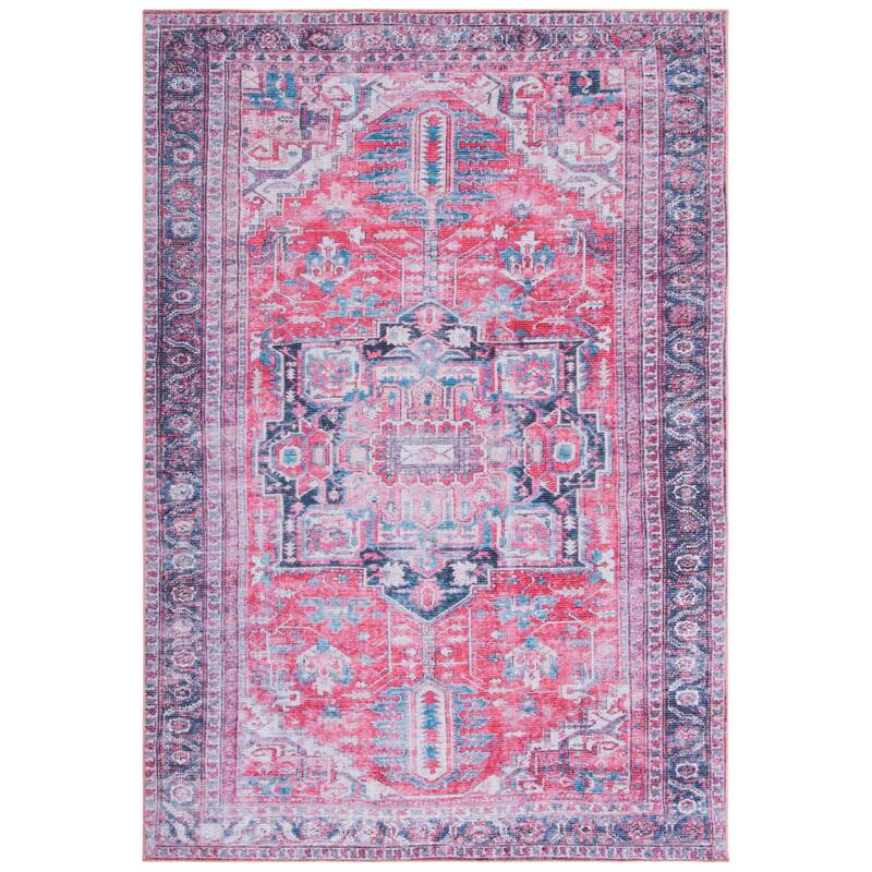 SAFAVIEH Serapi Machine Washable Vallie Medallion Distressed Rug
