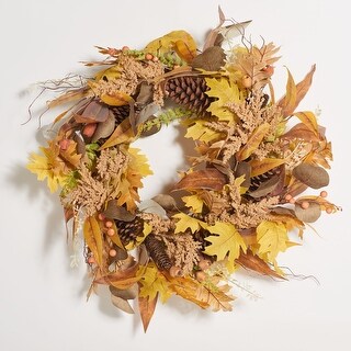 SAFAVIEH Pandora Faux 30 Inch Oaf Leaf & Eucalyptus Wreath - 30
