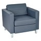 preview thumbnail 6 of 35, Pacific Arm Accent Chair with Chrome Legs Blue