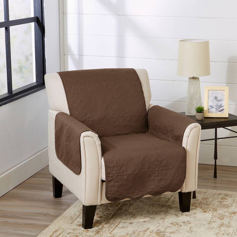 Reversible Chair Cover Quilted Pet Furniture Protector Slipcover