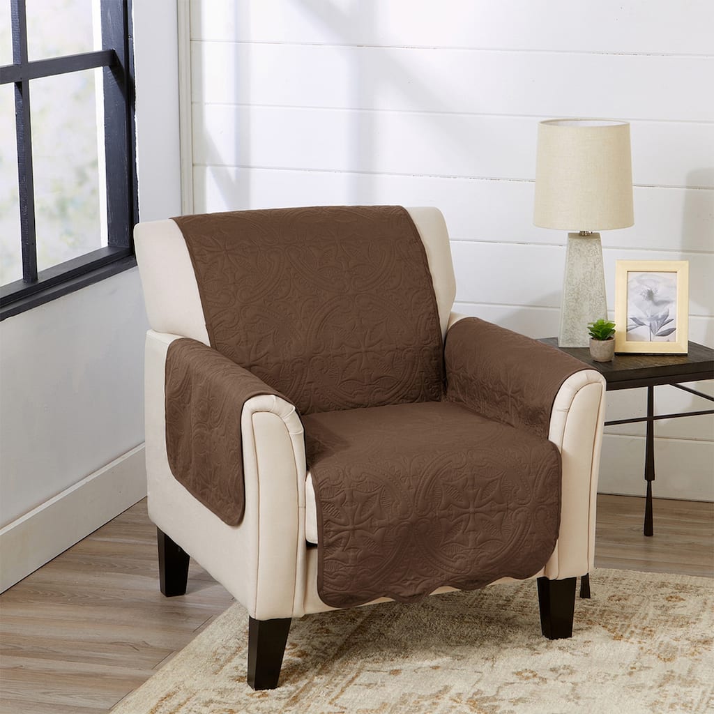 Reversible Chair Cover Quilted Pet Furniture Protector Slipcover