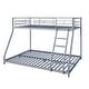 preview thumbnail 15 of 14, Metal Twin over Full Bunk Bed with Diamond-Shaped Rungs, Full-Length Guardrails