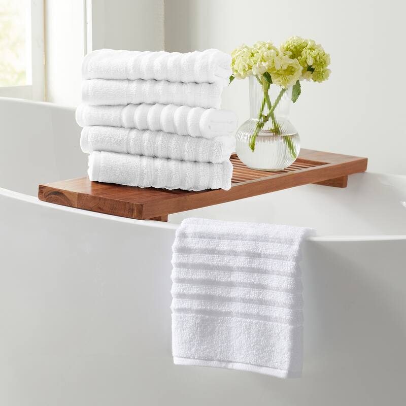 Linery & Co. Combed Cotton Bath Towel Set - Hand Towel (Pack of 6) - White