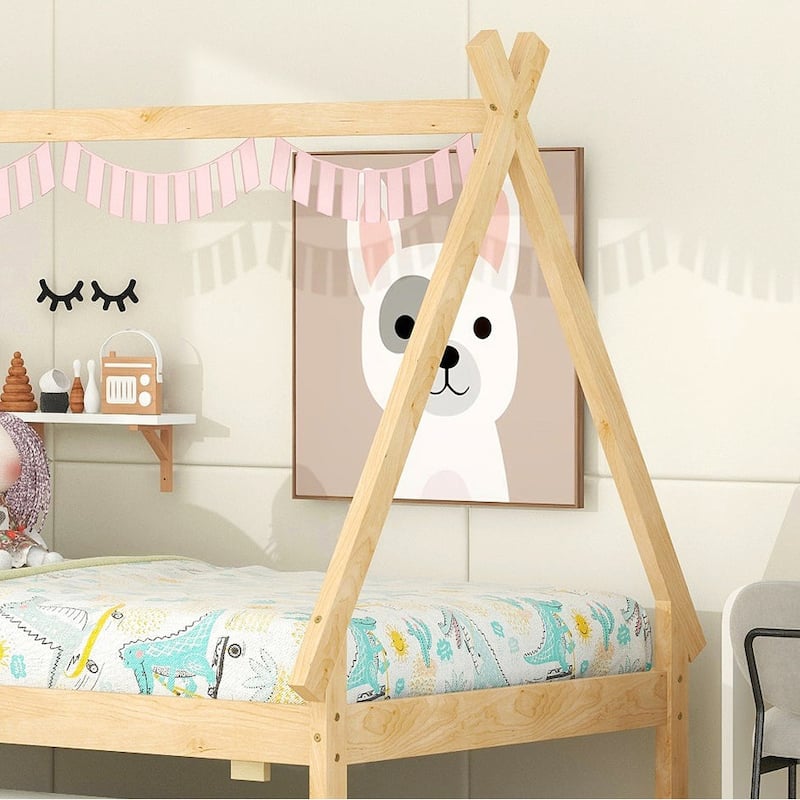 Twin size Tent Floor Bed with Trundle