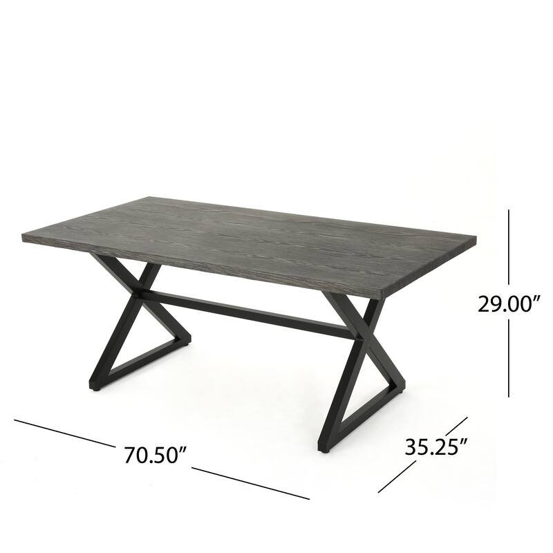 Isola Outdoor 6-piece Rectangle Aluminum Wicker Dining Set by Christopher Knight Home