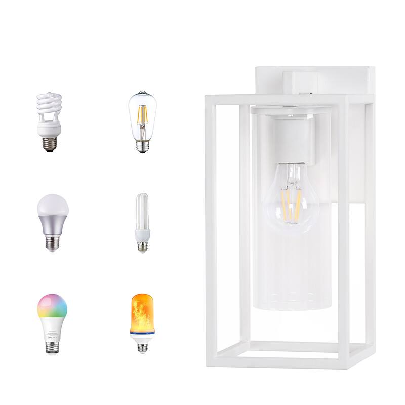 Metal 1-Light Clear Glass Outdoor Wall Sconce Light