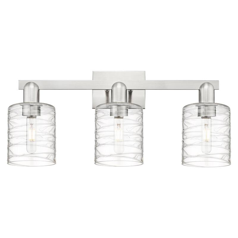 Innovations Lighting Endless Possibilities Arcadia - Cobbleskill - 3 Light 24" Bath Vanity Light - Deco Swirl/Brushed Satin Nickel