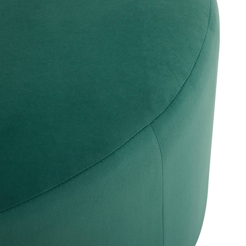 Olias Velvet Upholstered Round Ottoman by Christopher Knight Home