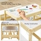 preview thumbnail 4 of 5, MUSEHOMEINC Wooden 3 In 1 Kids Toddlers Activity Play Table and Bench Chair Set - 35.43 x 21.02 x 19.02 inches