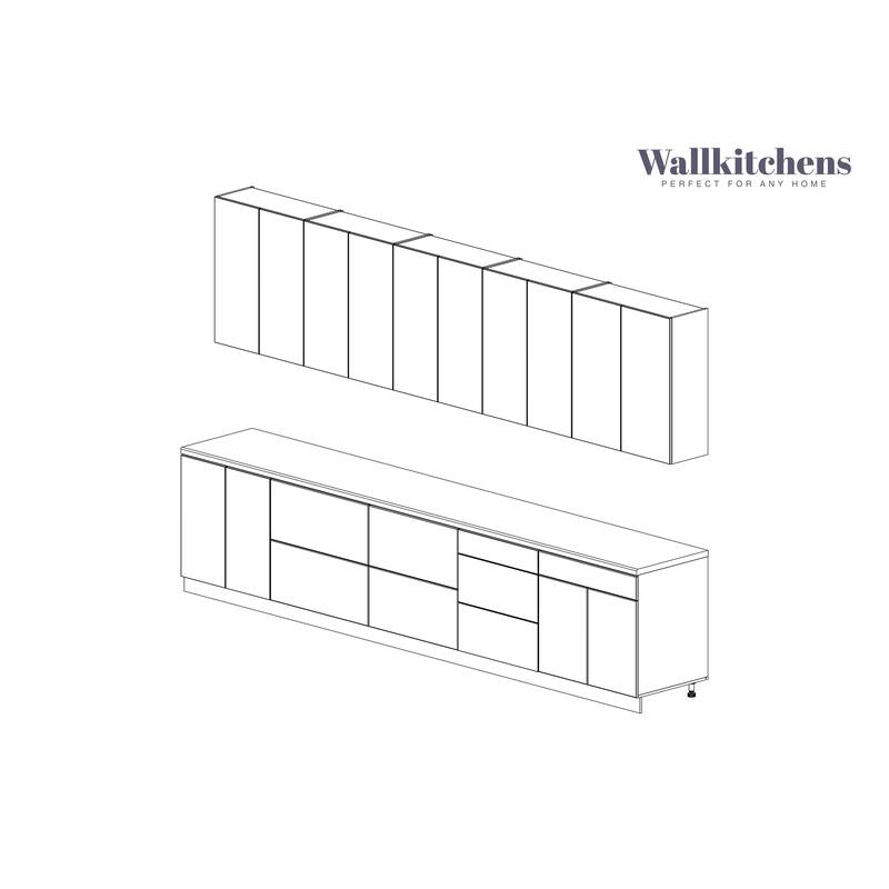 Kitchen Signature Collection Black Color Base Size 13Ft Wide - 153x24
