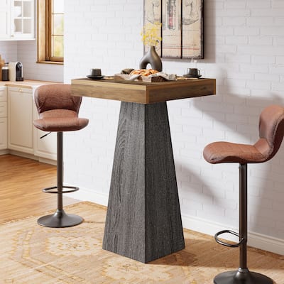 37.4" Bar Table High Square Pub Table for Small Bars