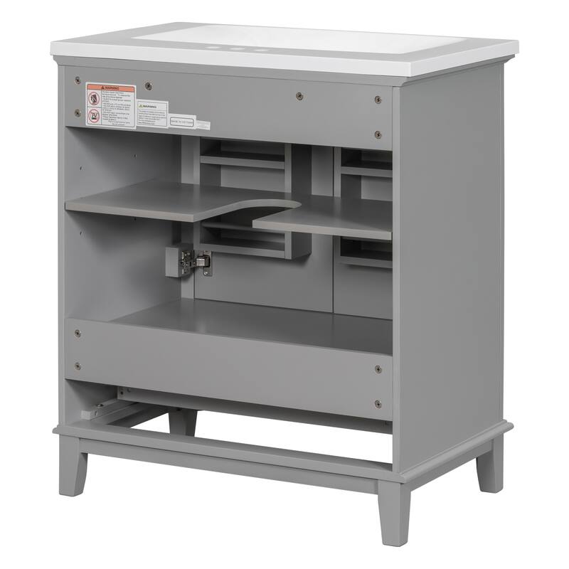 Bathroom Vanity with Sink Top, Bathroom Cabinet with Doors and Drawer, Bathroom Storage Cabinet with Adjustable Shelf