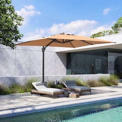 Outdoor Patio Umbrella 9 FT x 11 FT Cantilever-Offset Umbrella with No Base