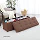 Foldable Tufted Linen Storage Ottoman Bench Foot Rest Stool/Seat