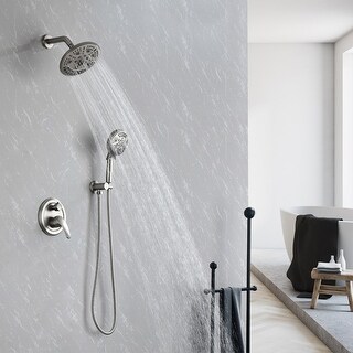 Bathroom Wall Mount 8 in.Shower Head And 5 in hand shower With 15 Spray ...