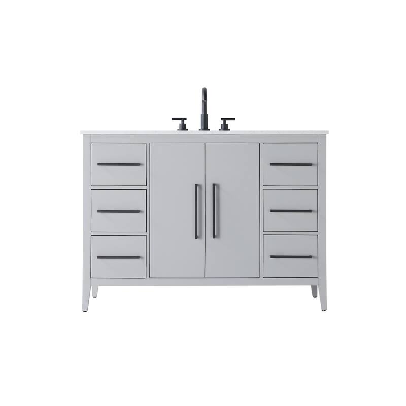Elegant Lighting VF29348 Millie 48" Free Standing Single Basin Vanity - Gray