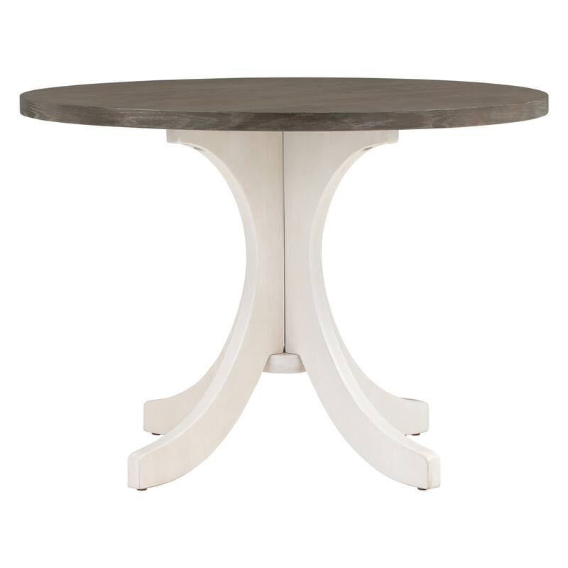 Solid Wood Round Dining Table Set with Upholstered Chairs, 5-Piece