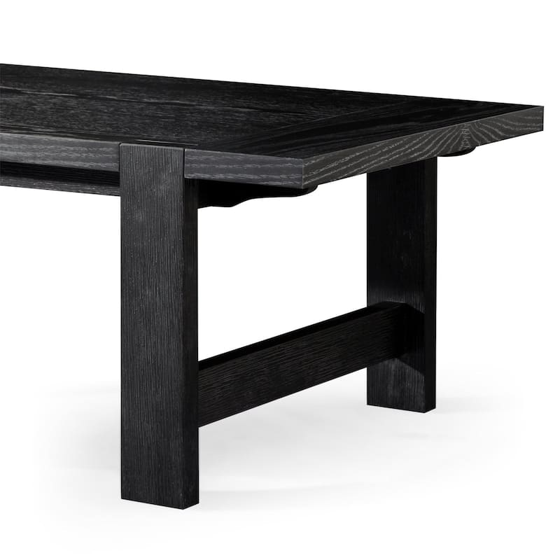 Maven Lane Angelo Rustic Rectangular Wooden Coffee Table in Aged Black