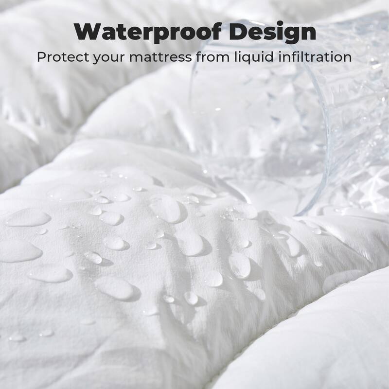 The Beyond Bed™ Soft Waterproof Quilted Mattress Pad with Elastic Deep Pocket - White