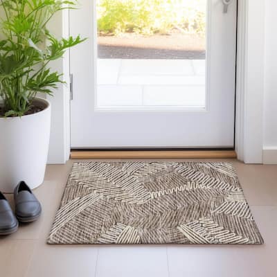 Premium Washable Super Soft Contemporary Leaf Mayfield Rug