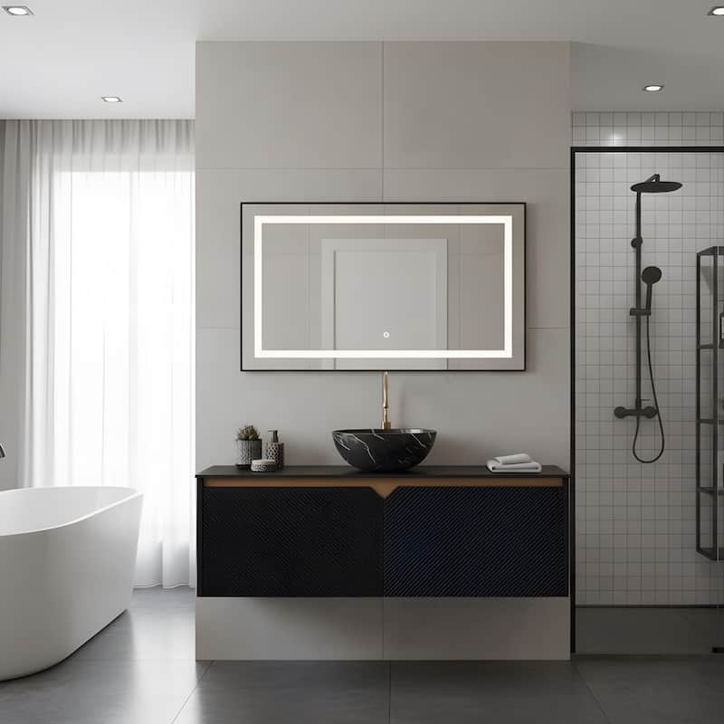 Wall-mounted Bathroom Vanity with Bowl Vessel Basin