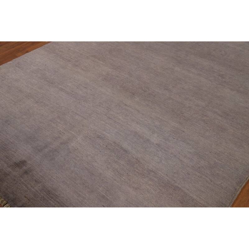 Gray Modern Gabbeh Oriental Area Rug Hand-Knotted Wool Carpet - 5'7"x 7'8"