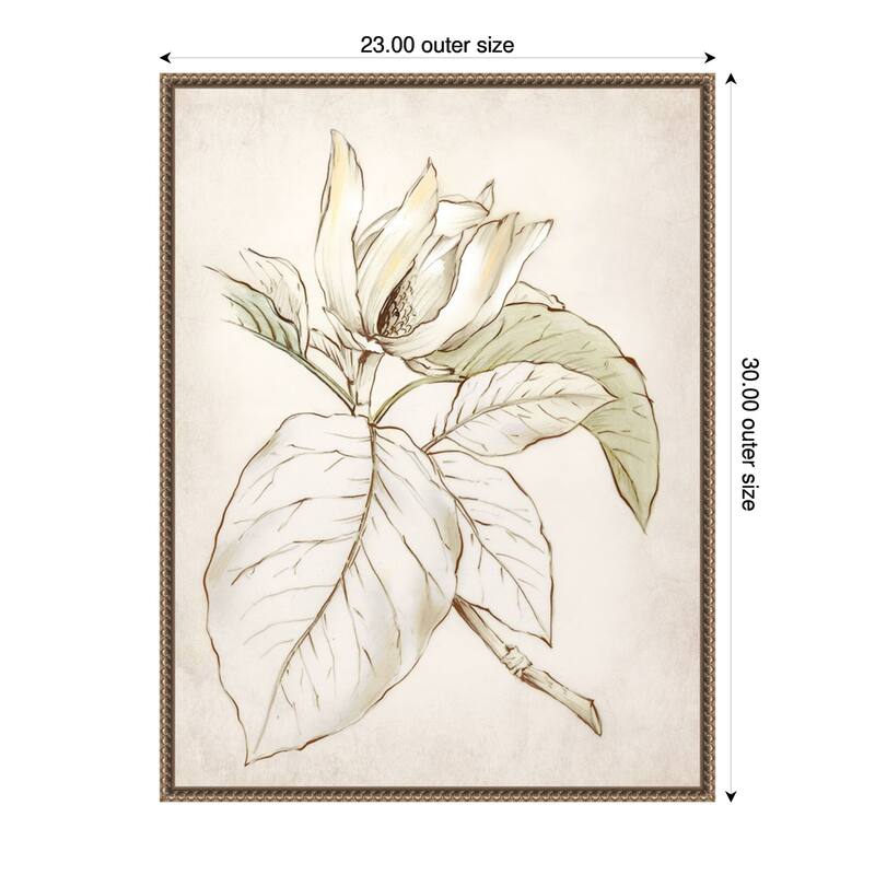 Botanical No. 2 by Alex Black Framed Canvas Wall Art Print - 23 x 30 in