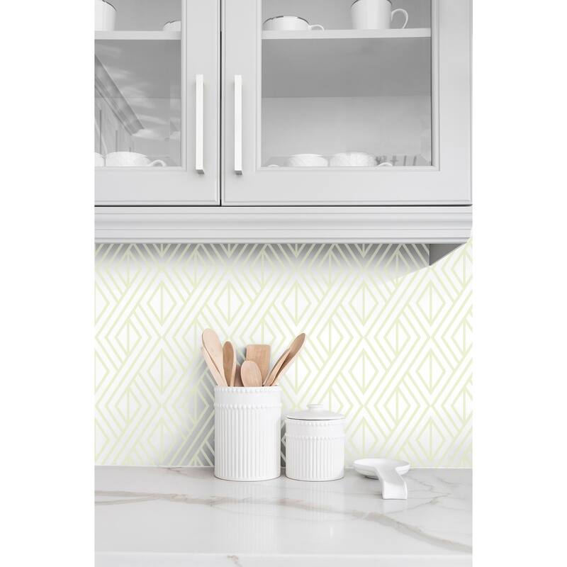 Seabrook Designs Marquis Diamond Geometric Unpasted Wallpaper