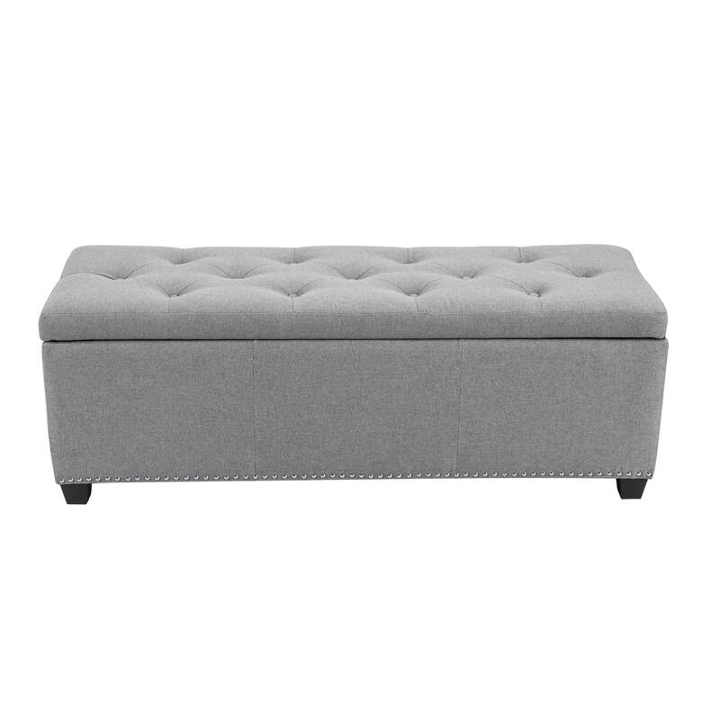 Porthos Home Hekla Fabric Upholstered Flip Top Storage Ottoman Bench