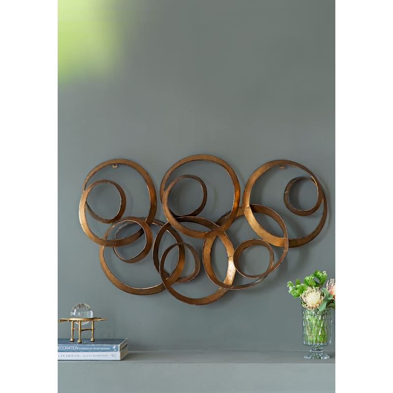 Modern Gold Leaf Wall Decor Iron Art Decorative Wall Decor Easy Install, for Living Room Office and Bedroom