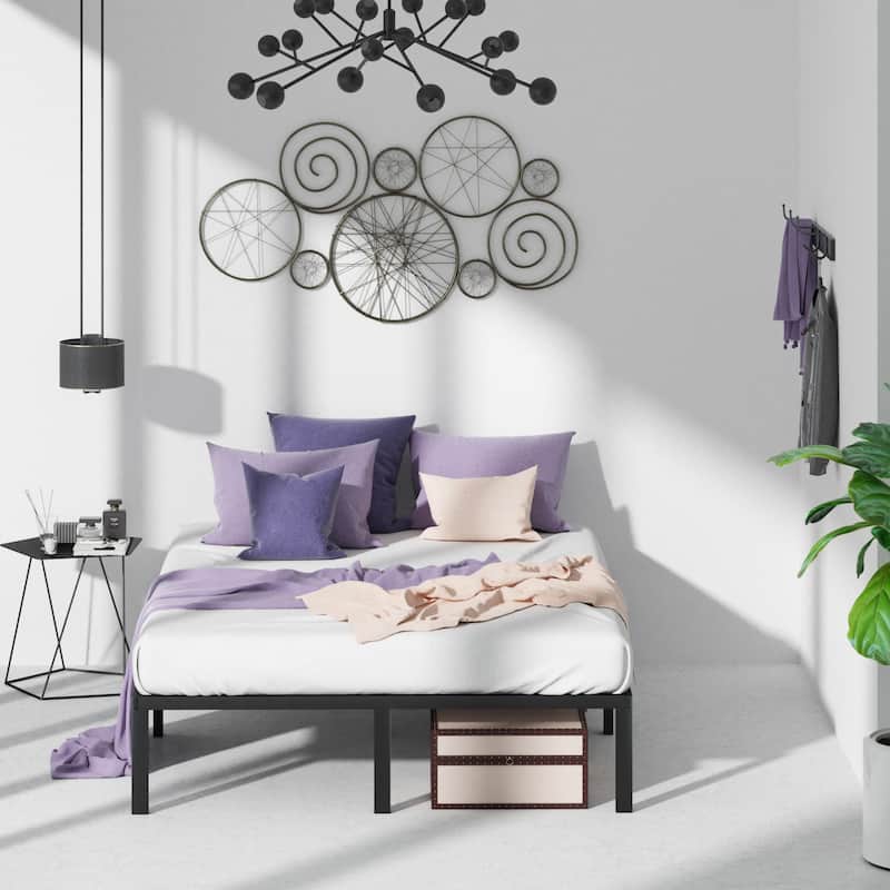 Priage by ZINUS Black Metal Platform Bed Frame